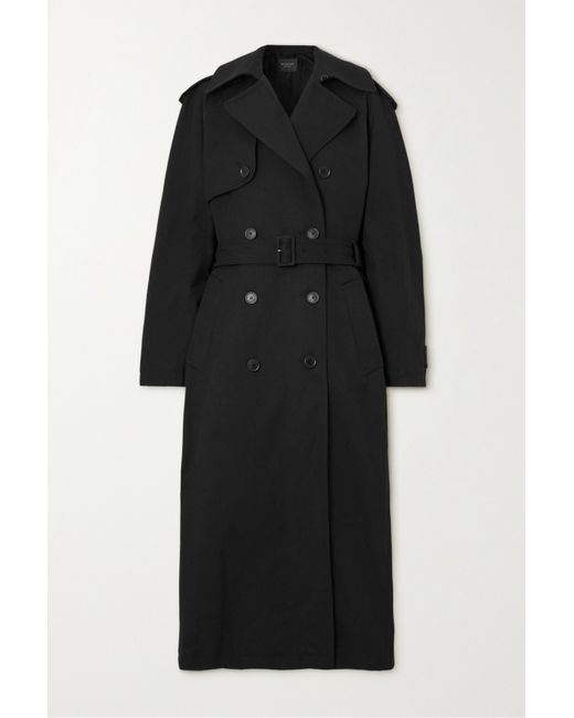 Balenciaga Hourglass Oversized Double-breasted Wool And Cotton-blend Trench Coat