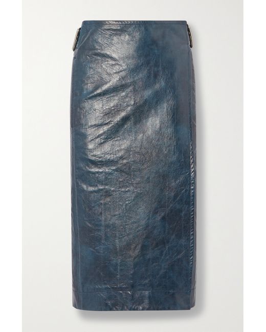 Bottega Veneta Textured-leather Wrap Skirt