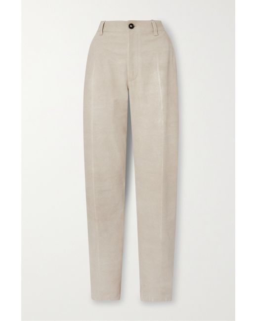 Bottega Veneta Cotton Straight-leg Pants Neutral