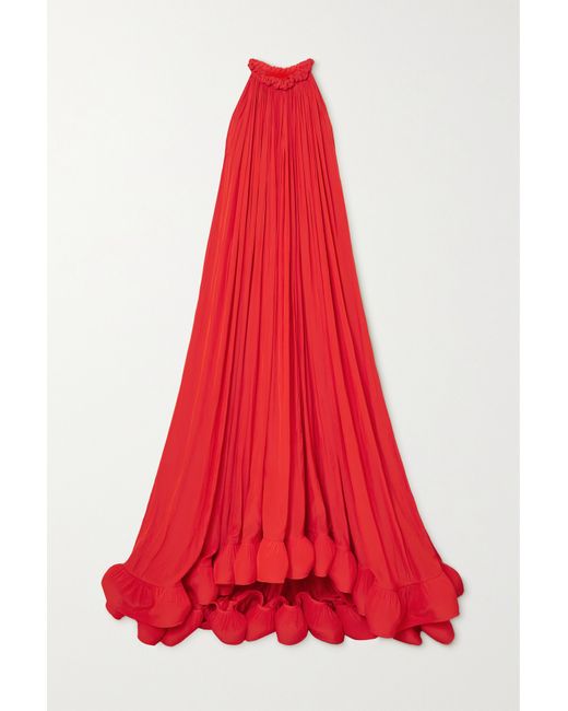 Lanvin Ruffled Charmeuse Gown