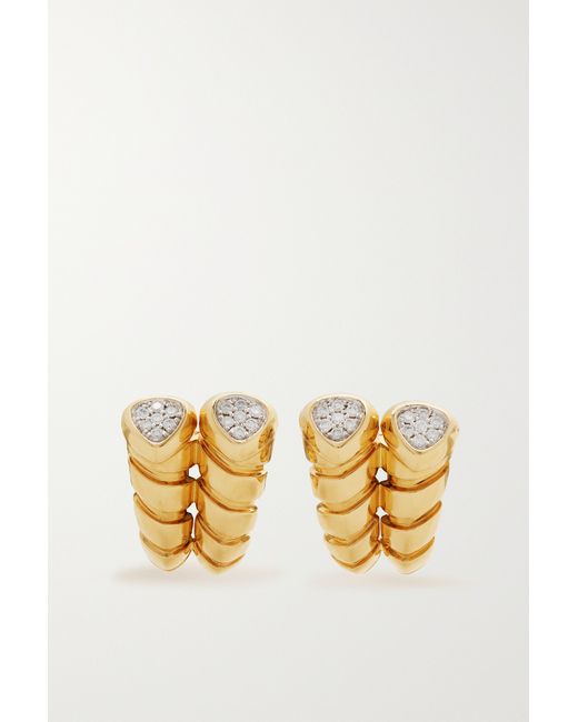 Marina B Trisolina Double 18-karat Diamond Earrings one