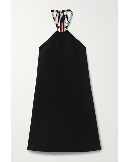 Pucci Embellished Crepe Halterneck Mini Dress