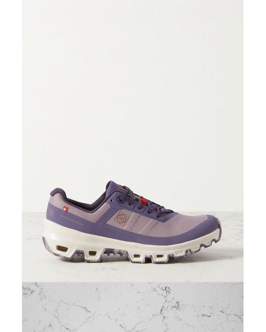 Loewe On Cloudventure Recycled-canvas And Mesh Sneakers Lilac