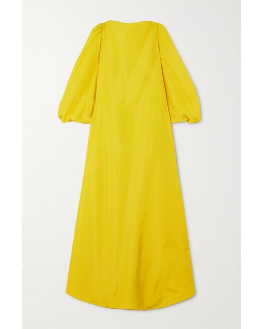 Valentino Gathered Cotton-blend Faille Gown