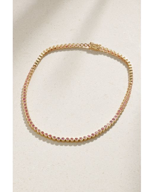 42 Suns 14-karat Gold Laboratory-grown Sapphire Necklace