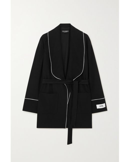 Dolce & Gabbana Belted Stretch-wool Jacket