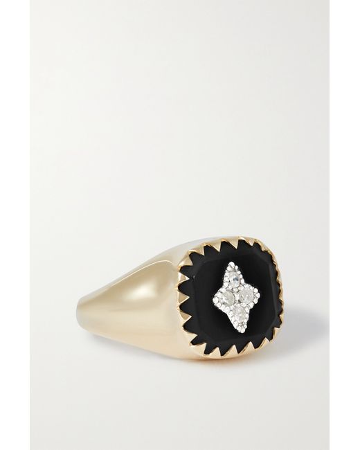 Pascale Monvoisin Pierrot 9-karat Bakelite And Diamond Signet Ring