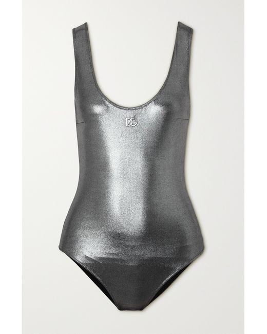Dolce & Gabbana Embellished Metallic Swimsuit