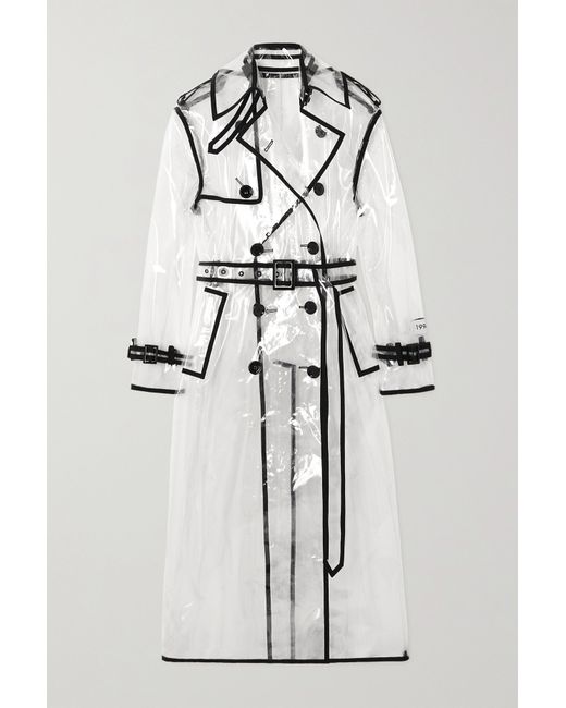 Dolce & Gabbana Piped Cotton-trimmed Pvc Trench Coat Clear