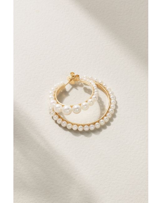 Sophie Bille Brahe Boucle Perle 14-karat Recycled Pearl Single Hoop Earring
