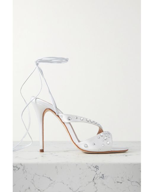 Alessandra Rich Crystal-embellished Satin Sandals