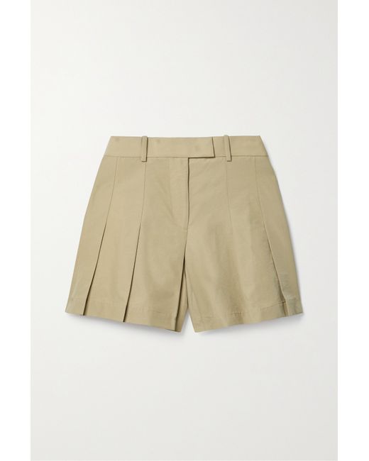 Helmut Lang Pleated Cotton-blend Shorts