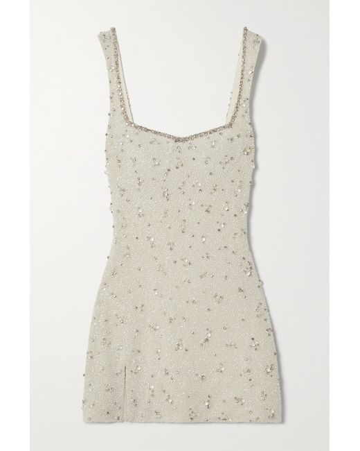 Clio Peppiatt Embellished Stretch-tulle Mini Dress