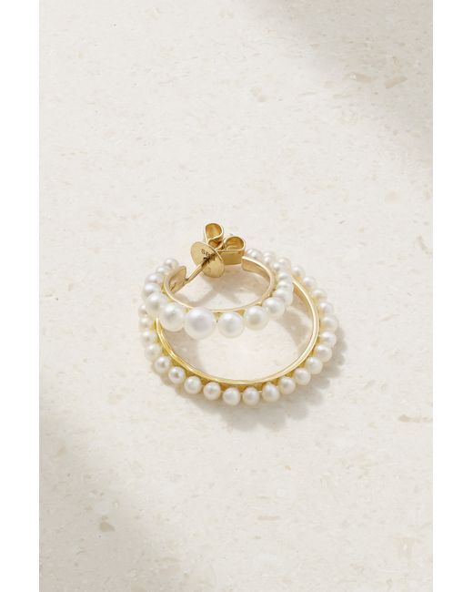 Sophie Bille Brahe Petite Boucle Perle 14-karat Recycled Pearl Single Hoop Earring