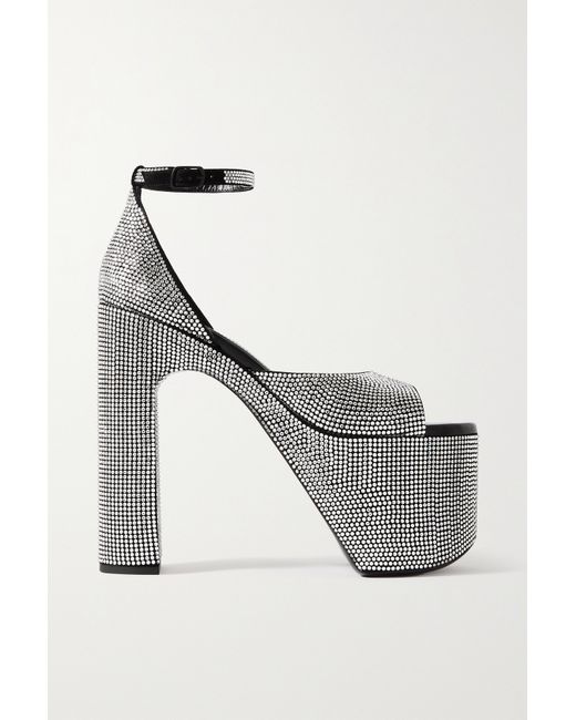 Balenciaga Camden Crystal-embellished Leather Platform Sandals