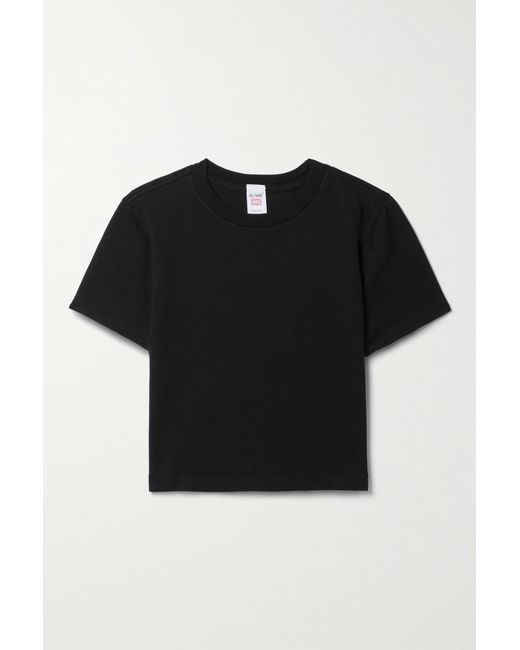 Re/Done Hanes Micro Cropped Cotton-jersey T-shirt