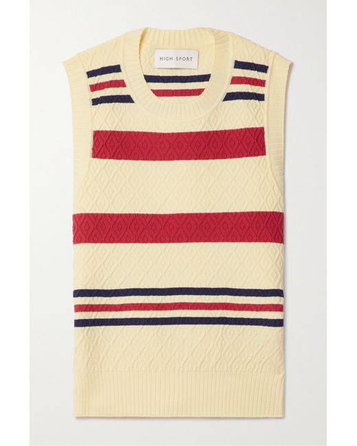 High Sport Annette Striped Jacquard-knit Stretch Cotton-blend Tank