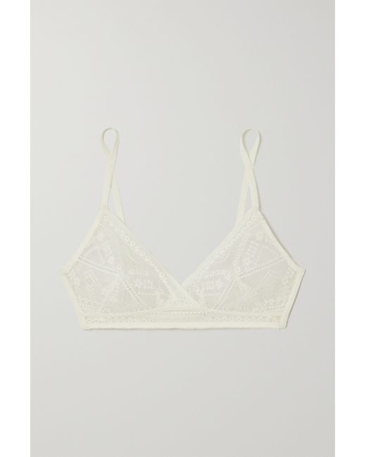 Eres Neroli Girofle Embroidered Tulle Soft-cup Triangle Bra
