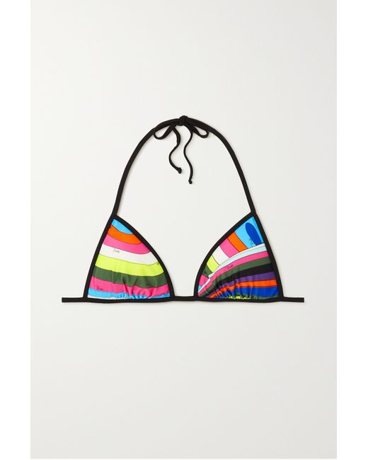 Pucci Printed Triangle Bikini Top