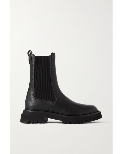 Ferragamo Oderico Logo-embellished Textured-leather Chelsea Boots