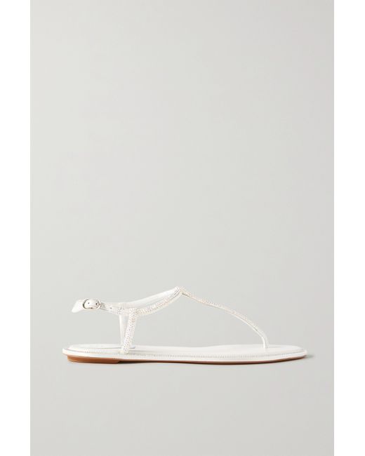 Rene Caovilla Diana Crystal-embellished Satin Sandals