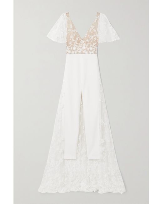 Rime Arodaky Malak Embroidered Tulle And Crepe Jumpsuit