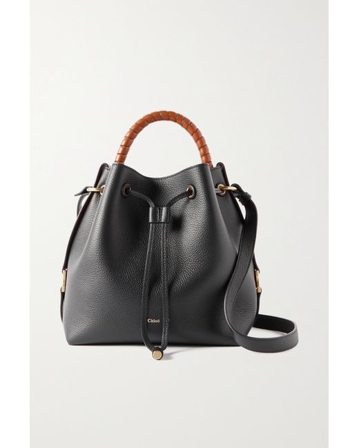 Chloé Marcie Two-tone Textured-leather Bucket Bag