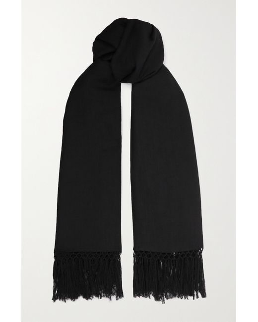 The Row Alala Fringed Wool And Cashmere-blend Scarf