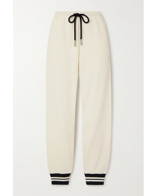 Moncler Striped Tapered Cotton-blend Jersey Track Pants