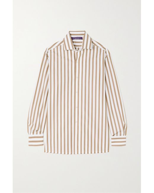 Ralph Lauren Collection Capri Striped Cotton-poplin Shirt