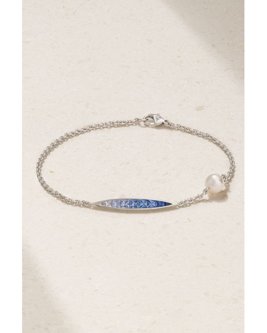 Mikimoto 18-karat White Sapphire And Pearl Bracelet One