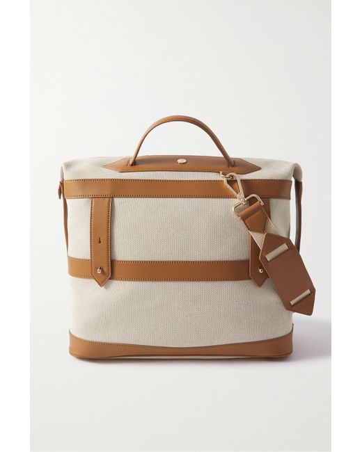 Paravel Vegan Leather-trimmed Canvas Tote Tan