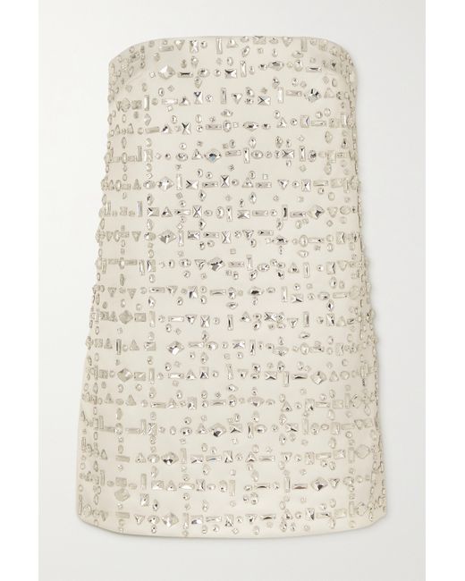 16Arlington Blaise Strapless Crystal-embellished Satin Mini Dress