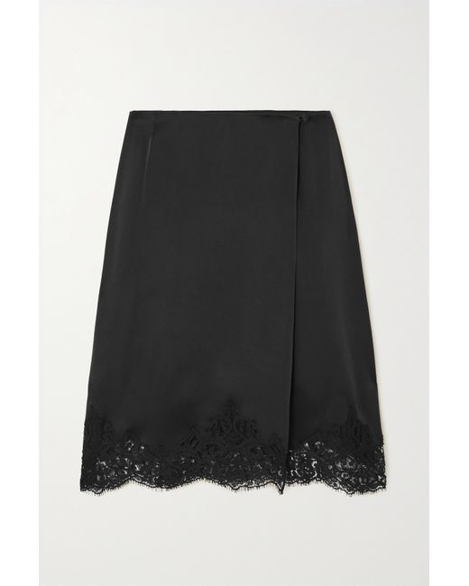 Stella McCartney Net Sustain Lace-trimmed Satin Skirt