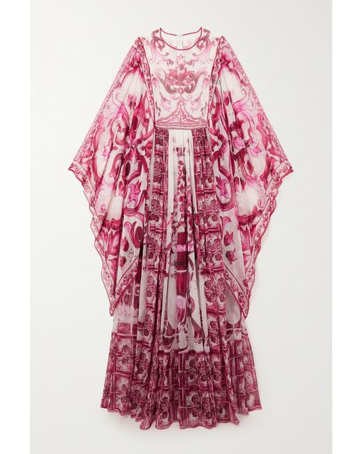 Dolce & Gabbana Printed Silk-georgette Gown