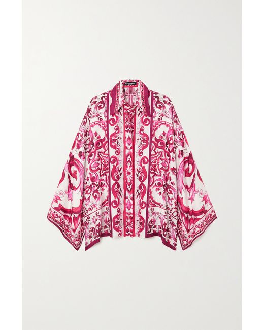 Dolce & Gabbana Printed Silk-twill Shirt