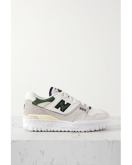 New Balance 550 Suede-trimmed Leather And Mesh Sneakers