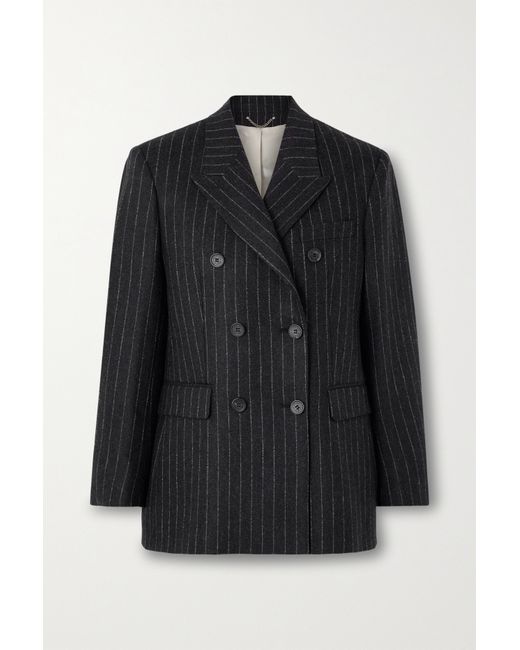 Golden Goose Double-breasted Pinstriped Wool-blend Flannel Blazer