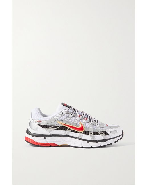 Nike P-6000 Rubber-trimmed Leather And Mesh Sneakers