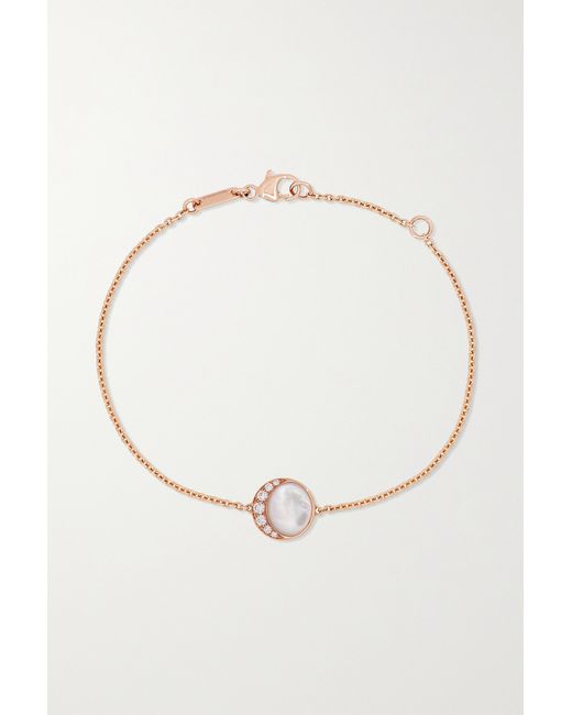 David Morris Fortuna 18-karat Rose Mother-of-pearl And Diamond Bracelet One