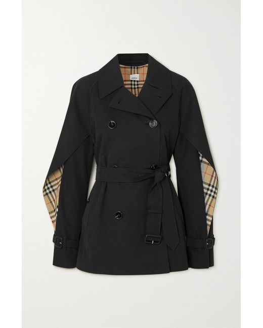 Burberry Cotness Belted Double-breasted Layered Cotton-gabardine Trench Coat