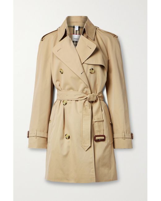 Burberry Harehope Double-breasted Cotton-gabardine Trench Coat Neutral