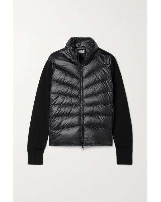 Moncler Ribbed Wool And Quilted Shell Down Jacket