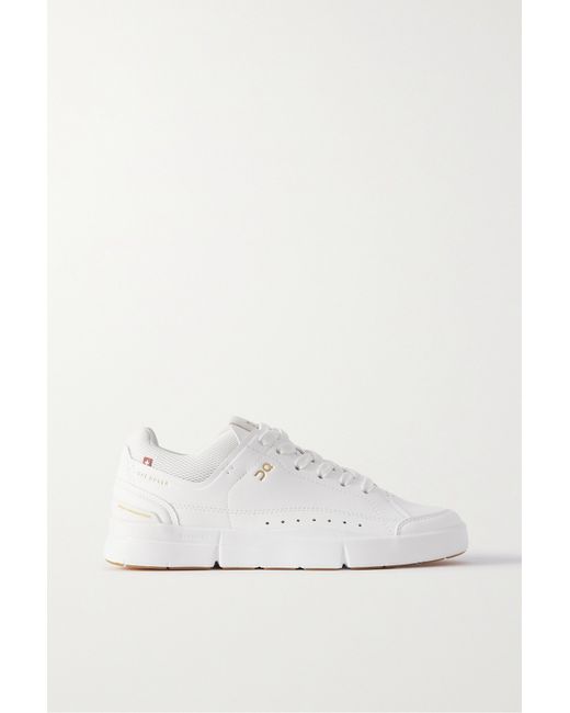 On The Roger Centre Court Mesh-trimmed Faux Leather Sneakers
