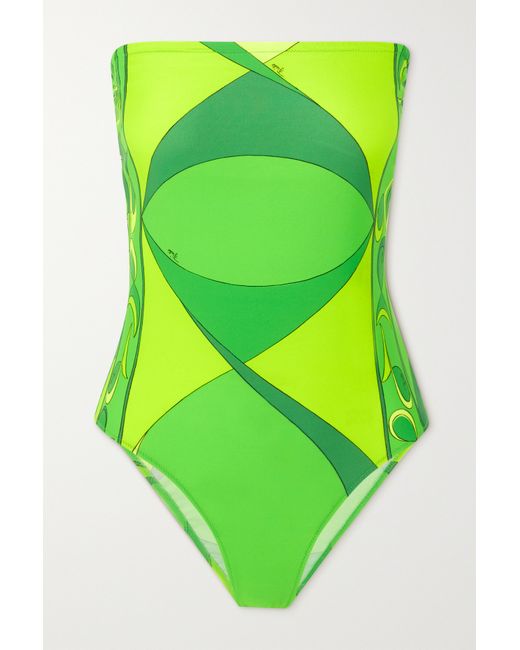 Pucci Strapless Printed Swimsuit