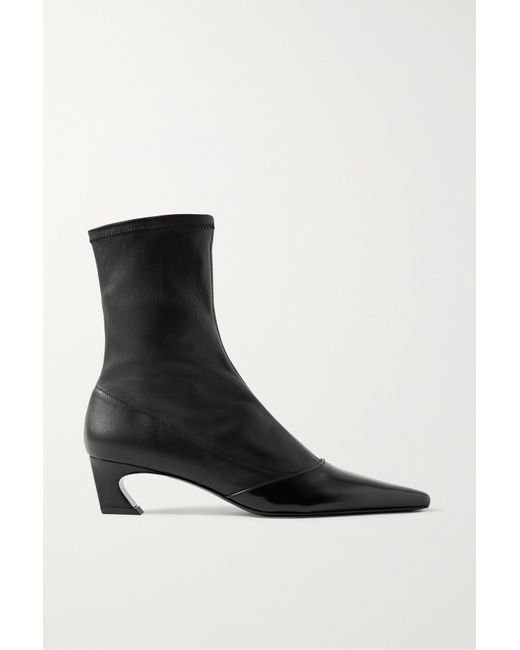 Acne Studios Patent-trimmed Leather Ankle Boots