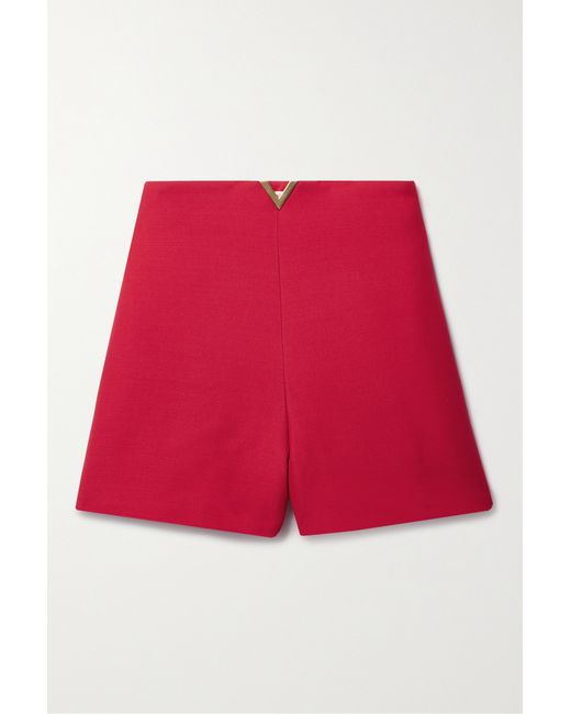 Valentino Garavani Wool And Silk-blend Crepe Shorts