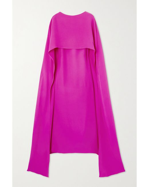 Valentino Garavani Cape-effect Silk-crepe Midi Dress