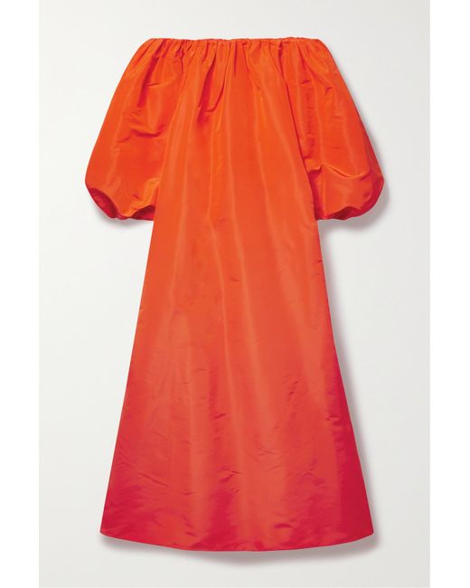 Valentino Garavani Off-the-shoulder Silk-taffeta Gown Bright