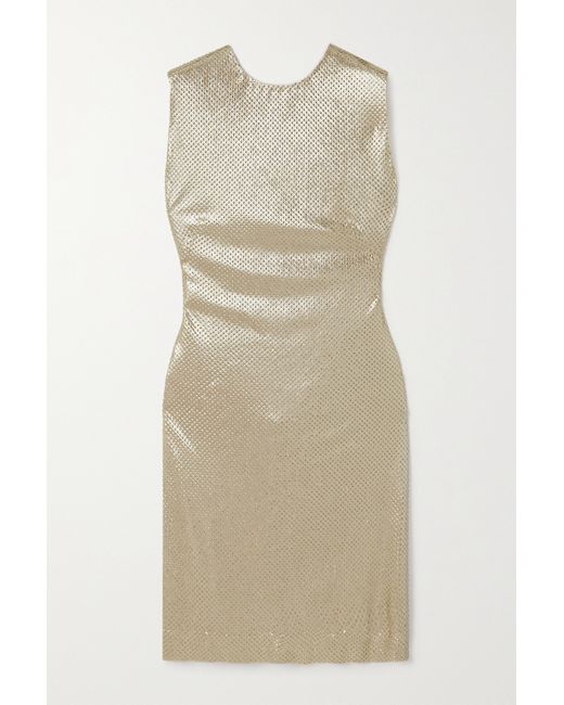 Ralph Lauren Collection Donelle Crystal-embellished Metallic Jersey Dress
